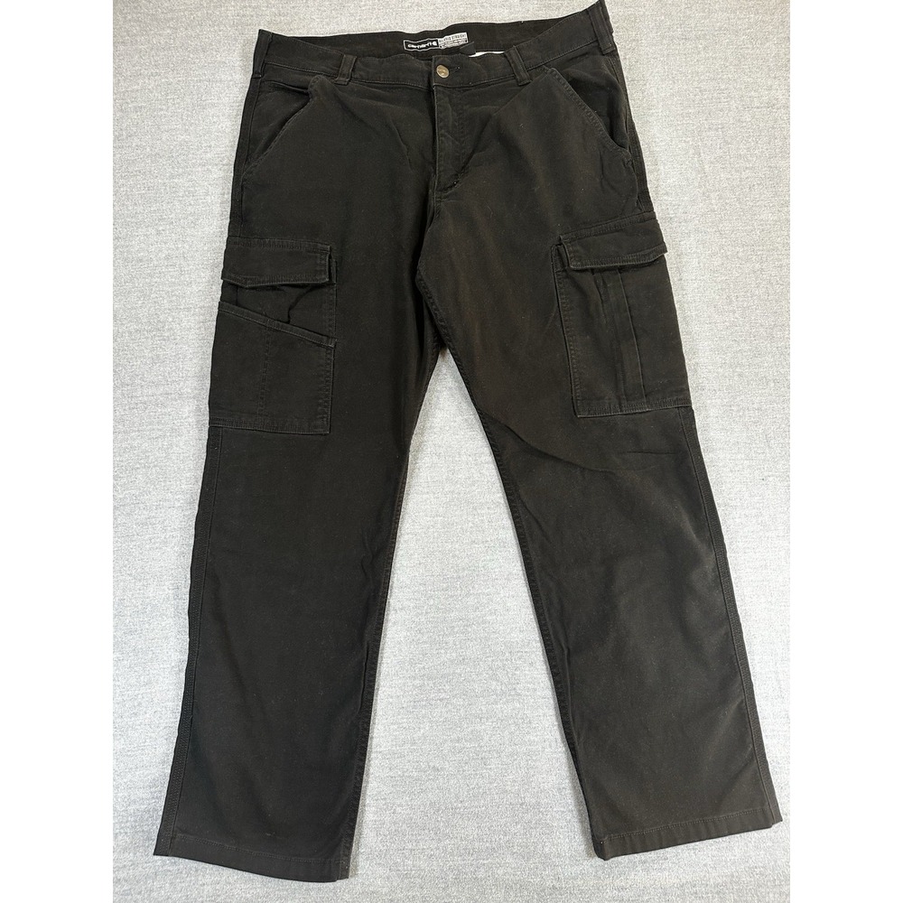 Carhartt 103574 Mens 36x30 Relaxed Straight Rigby Cargo Pants Black Rugged Flex